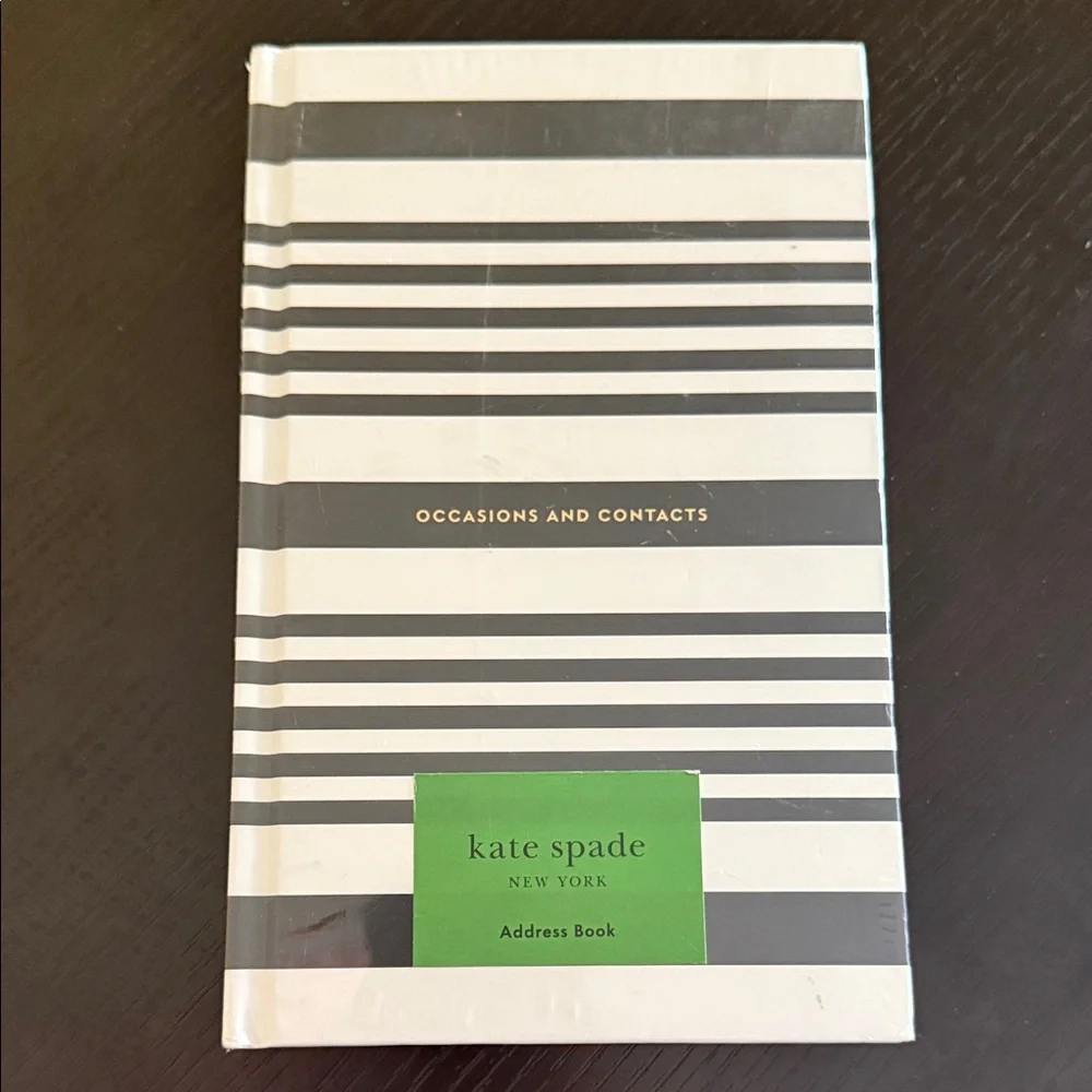 Kate Spade Black and White Striped Address Book New & Sealed